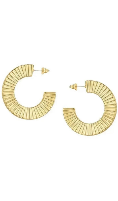 Samantha Textured Hoops